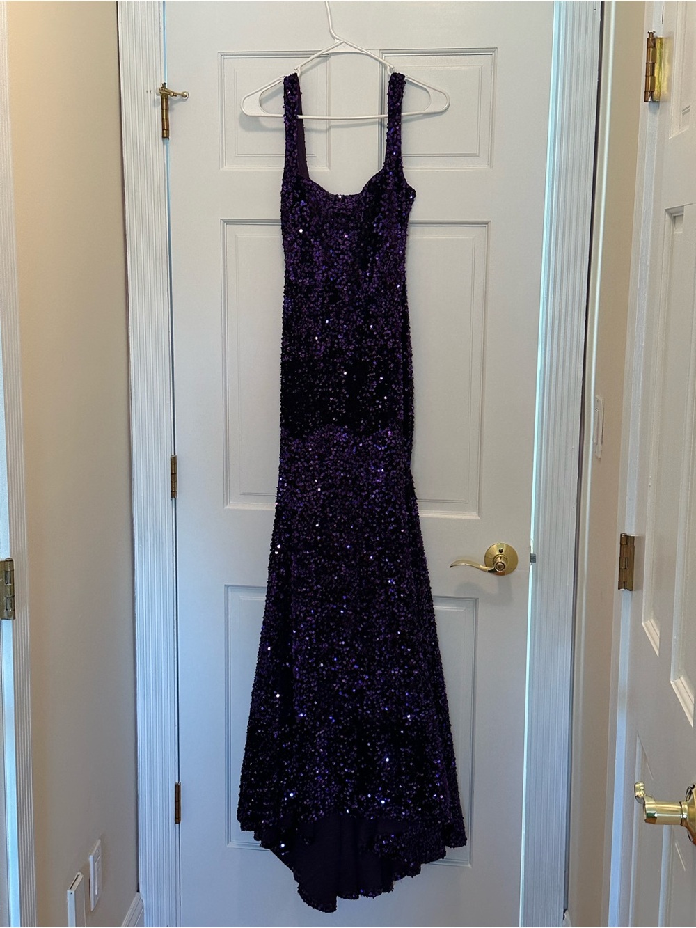 Faeriesty Sequined Purple Evening Gown - Elegant Sparkle Dress